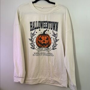 Cream Halloweentown Graphic Sweater